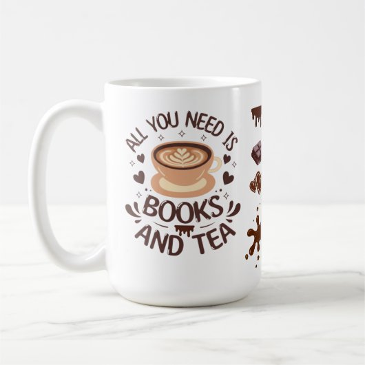 Books and Tea Cozy Reader Graphic Koffiemok (Links)
