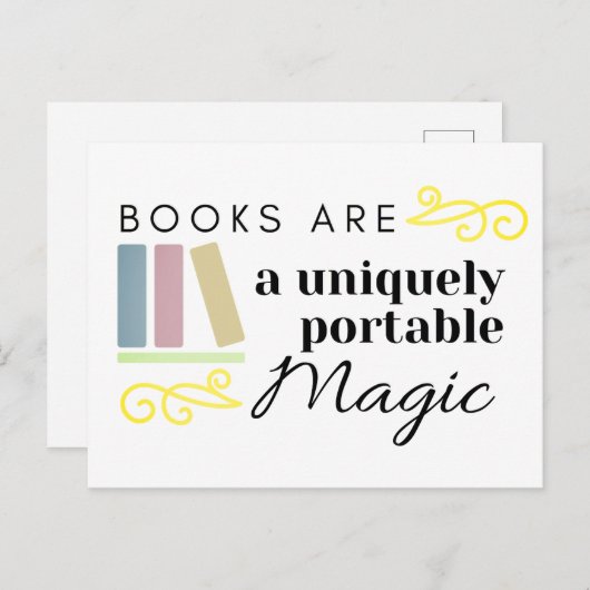 Books Are a Uniquely Portable Magic Postcard Briefkaart (Voorkant / Achterkant)