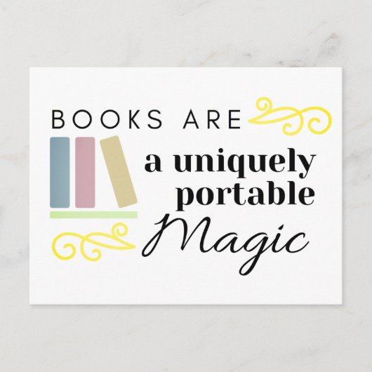 Books Are a Uniquely Portable Magic Postcard Briefkaart (Voorkant)