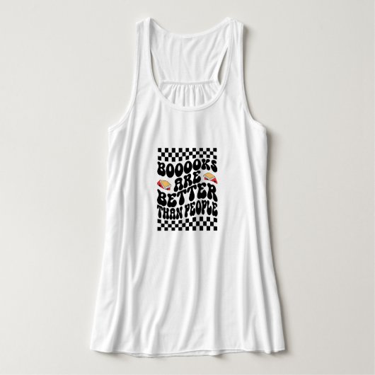 "Books Are Better Than People" Funny Introvert Tanktop (Design voorkant)