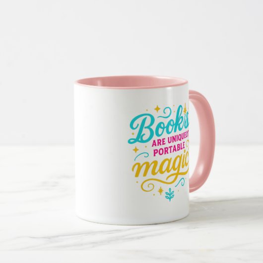 “Books Are Magic” Quote & Sparkles Mok (Voorkant rechts)