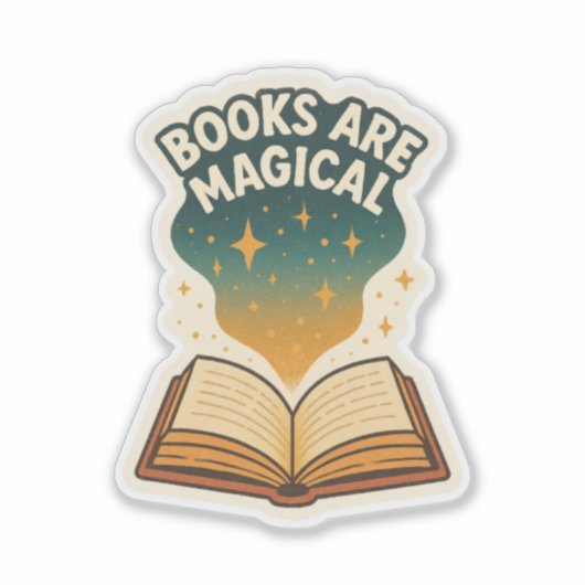 Books Are Magical,Open Book Sticker (Voorkant)