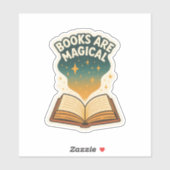 Books Are Magical,Open Book  Sticker (Vel)