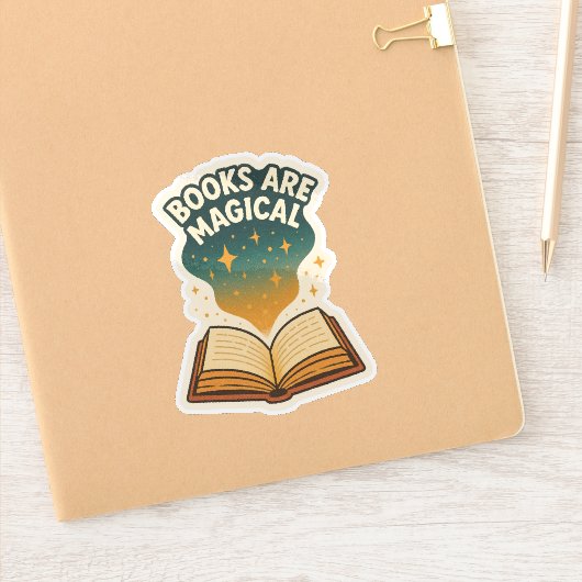 Books Are Magical,Open Book  Sticker (Notitieboek)