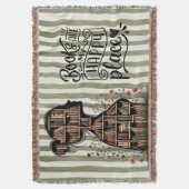 Books Are My Happy Place for Bookish Woven Deken (Voorkant Verticaal)