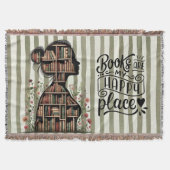 Books Are My Happy Place for Bookish Woven Deken (Voorkant)