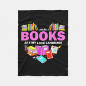 Books Are My Love Language Reading Lover Librarian Fleece Deken (Voorkant)