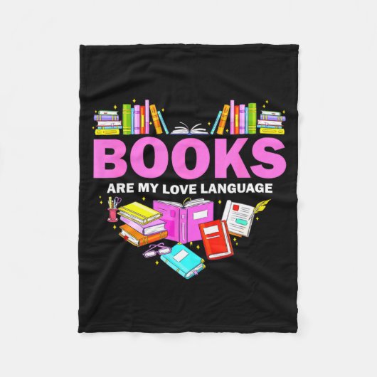 Books Are My Love Language Reading Lover Librarian Fleece Deken (Voorkant)