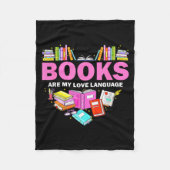 Books Are My Love Language Reading Lover Librarian Fleece Deken (Voorkant)