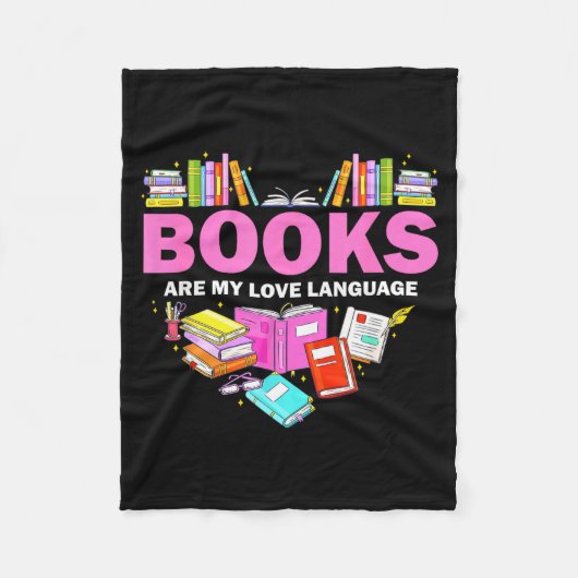Books Are My Love Language Reading Lover Librarian Fleece Deken (Voorkant)