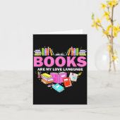 Books Are My Love Language Reading Lover Librarian Kaart (Gele Bloem)
