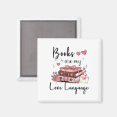 Books Are My Love Language Reading Lover Librarian Magneet (Voorkant / Achterkant)