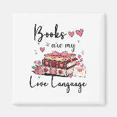 Books Are My Love Language Reading Lover Librarian Magneet (Voorkant)