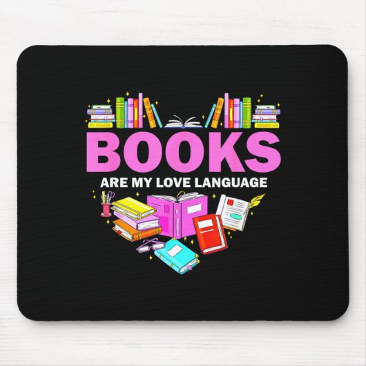 Books Are My Love Language Reading Lover Librarian Muismat (Voorkant)