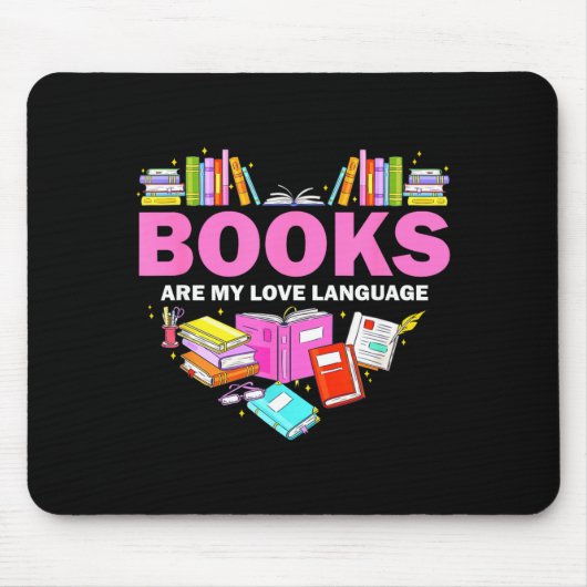 Books Are My Love Language Reading Lover Librarian Muismat (Voorkant)