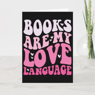 Books Are My Love Language Valentine Day Kids Boys Kaart