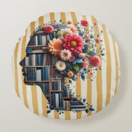 Books Are My Therapy for Bookish Rond Kussen