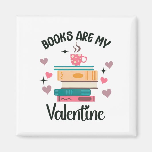 Books Are My Valentine's Day Librarian Bookworm  Magneet (Voorkant)