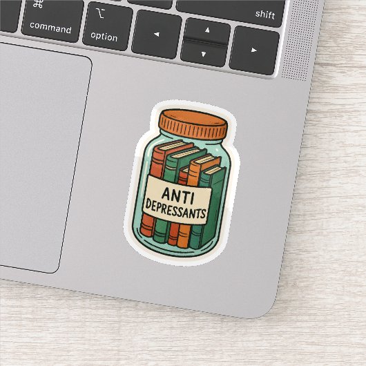Books as Antidepressants Jar  Sticker (Detail)