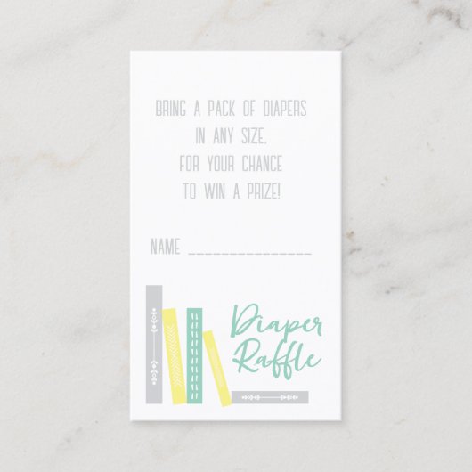 Books Baby Shower Diaper Raffle Informatiekaartje (Voorkant)