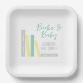 Books Baby Shower Papieren Bordje (Voorkant)