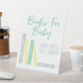 Books Baby Shower Reclamebord Met Voetstuk