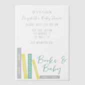 Books Baby Shower Vellum Uitnodigingen (Voorkant)