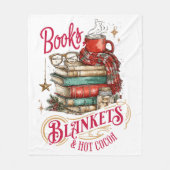 Books Blankets and Hot Cocoa Fleece Deken (Voorkant)
