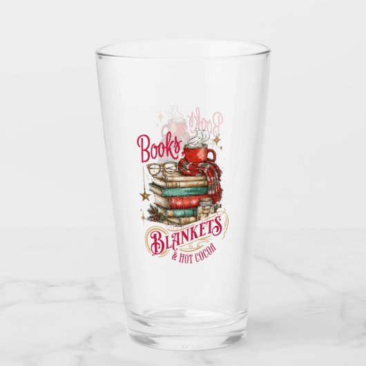 Books Blankets and Hot Cocoa  Glas (Voorkant)