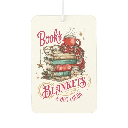 Books Blankets and Hot Cocoa  Luchtverfrisser (Voorkant)