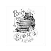 Books Blankets and Hot Cocoa  Rubberstempel (Afrduk)