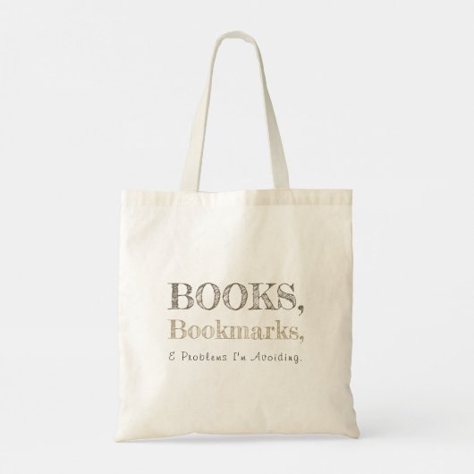 Books, Bookmarks & Problems Elegant Playful Book Tote Bag (Achterkant)