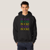 Books Books Books Beads Books Mardi Gras Hoodie (Voorkant volledig)