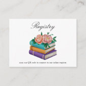 Books Bridal shower QR code for registry  Informatiekaartje (Voorkant)