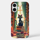 Books Cats and Coffee Phone Case (Achterkant)