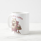 Books, Cats & Coffee Cute Cat Lover Mug Koffiemok (Voorkant links)