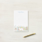 Books Cats & Coffee Floral Personalized Post-it® Notes (Op bureau)