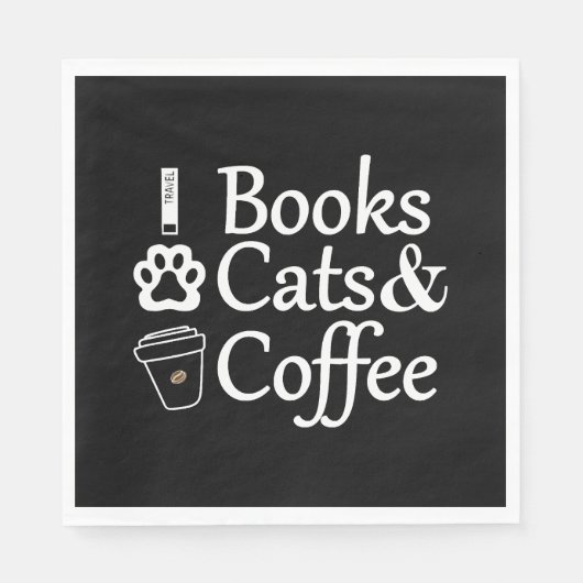 Books Cats & Coffee Servet (Voorkant)