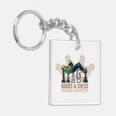 Books & Chess Grand Master Acrylic Keychain (Voorkant Links)