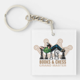 Books & Chess Grand Master Acrylic Keychain