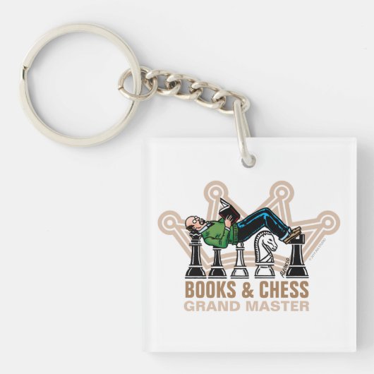 Books & Chess Grand Master Acrylic Keychain (Voorkant)