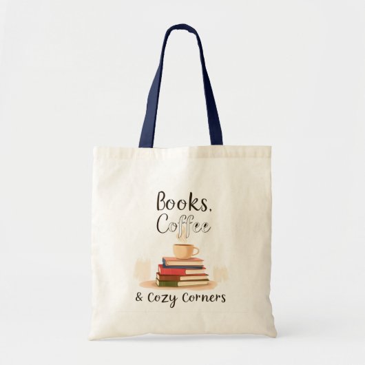 Books Coffee & Cozy Corners Tote Bag | Book Lover  (Voorkant)