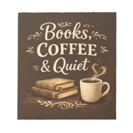 Books, Coffee & Quiet – Dark Academia Book Lover Notitieblok