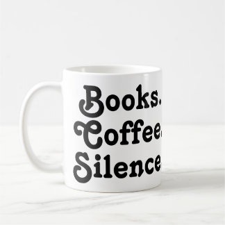 “Books. Coffee. Silence." | Minimalist  Koffiemok