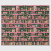 Books Decors Plants on Pink Shelf Gift Cadeaupapier (Vlak)