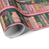 Books Decors Plants on Pink Shelf Gift Cadeaupapier (Rol Hoek)