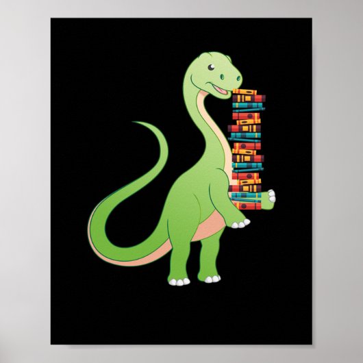 Books Dino Reading Book Literature Poster (Voorkant)