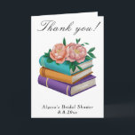 Books Floral Bridal Shower Thank you Bedankkaart<br><div class="desc">Watercolor storybooks with flowers.</div>