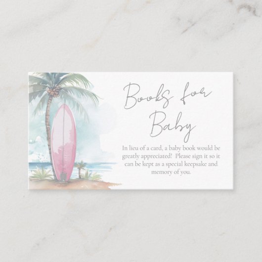 Books For Baby Beach Baby Shower Informatiekaartje (Voorkant)
