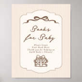 Books for baby Bebe Cafe Brown Bow Handdrawn Poster (Voorkant)